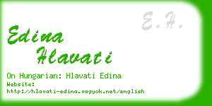 edina hlavati business card